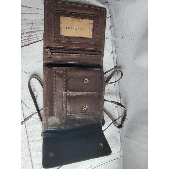 Barganza Genuine Leather Crossbody Tri Fold Wallet - Picture 6 of 11